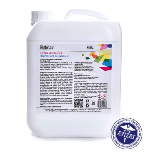 Dezinfectant gata de utilizare, pentru suprafete, instrumentar, fara alcool sau aldehide, Biocide (5 litri)