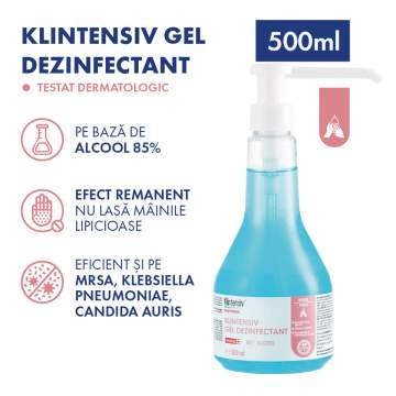 Klintensiv - Dezinfectant gel pentru maini, 85% etanol, Biocide (500ml)