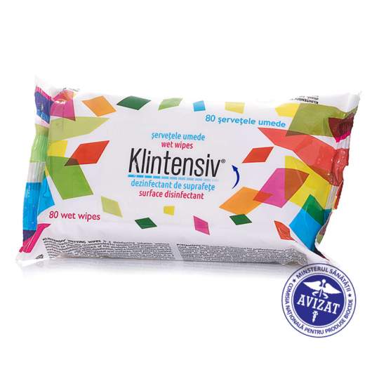 Klintensiv - Servetele dezinfectante de nivel inalt, pentru suprafete, Biocide (80 bucati)