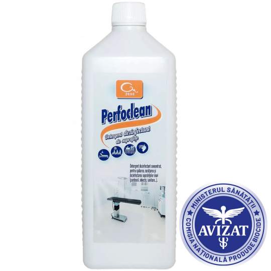 Detergent dezinfectant concentrat pentru suprafete Perfoclean, avizat MS Biocide (1 litru)