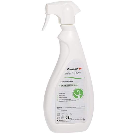 Dezinfectant rapid Zeta 3 Soft cu Pulverizator pentru suprafete instrumente si dispozitive medicale, 750ml