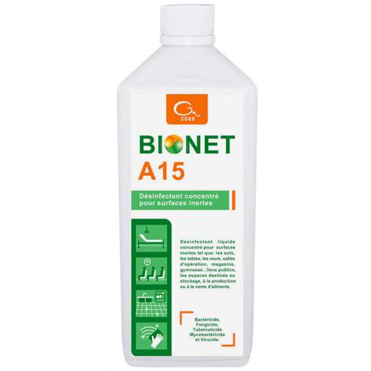 Dezinfectant suprafete spalare si dezinfectie Bionet A15 - BIOCIDE (1L concentrat) Dezinfectant suprafete spalare si dezinfectie Bionet A15 - BIOCIDE (1L concentrat)