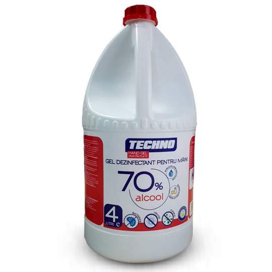 Gel dezinfectant pentru maini 70% alcool, avizat Biocide - Techno (4 litri)