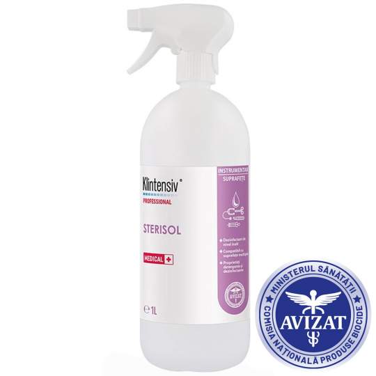 Sterisol - Dezinfectant de nivel inalt, gata de utilizare, pentru suprafete, instrumentar si nebulizare, Biocide (1 litru)