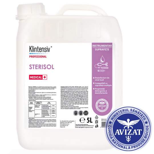 Sterisol - Dezinfectant de nivel inalt, gata de utilizare, pentru suprafete, instrumentar si nebulizare, Biocide (5 litri)