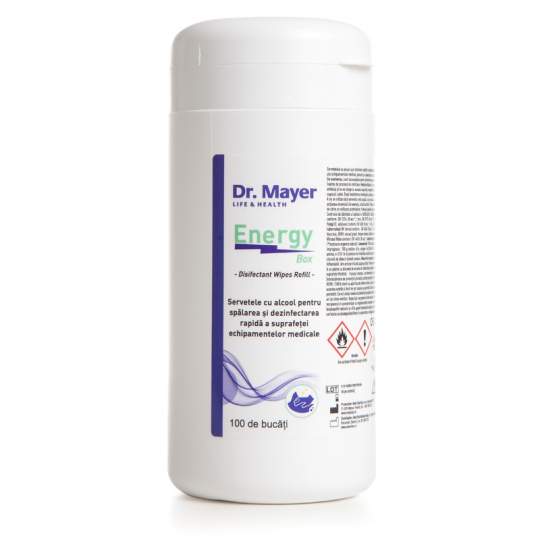 Cutie servetele dezinfectante - Energy Dr.Mayer (100 bucati) Cutie servetele dezinfectante - Energy Dr.Mayer (100 bucati)