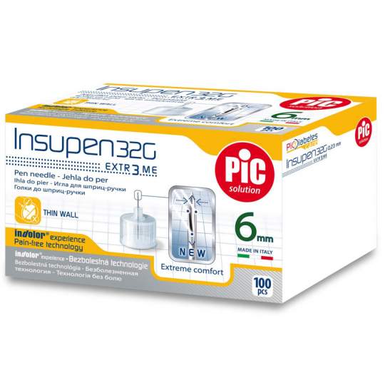 Ace pen insulina sterile INSUPEN 32G x 6 mm (100 bucati/cutie)