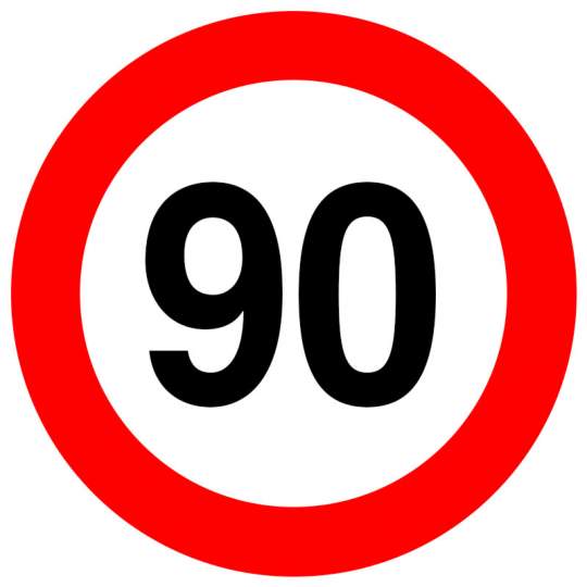 Autocolant limitare de viteza vehicule max 90 km/h reflectorizant (1 bucata)