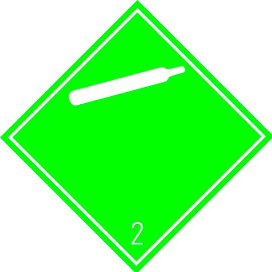 Eticheta ADR clasa 2.2a aluminiu Transport gaze neinflamabile netoxice (300x300mm)