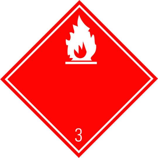 Eticheta ADR clasa 3a aluminiu Pericol Transport lichide inflamabile (300x300mm)