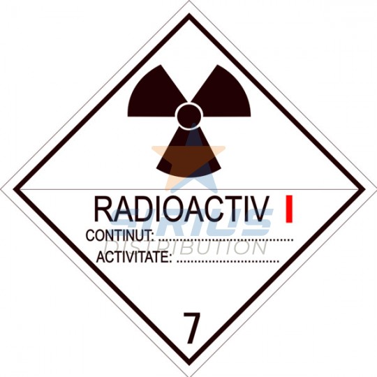 Eticheta ADR autocolanta Pericol Transport materiale radioactive clasa 7A (300x300mm)