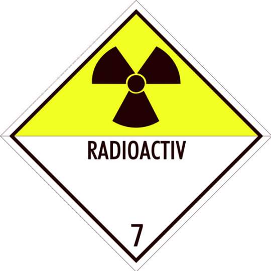 Eticheta ADR clasa 7D aluminiu Pericol Transport materiale radioactive (300x300mm) Eticheta ADR clasa 7D aluminiu Pericol Transport materiale radioactive (300x300mm)
