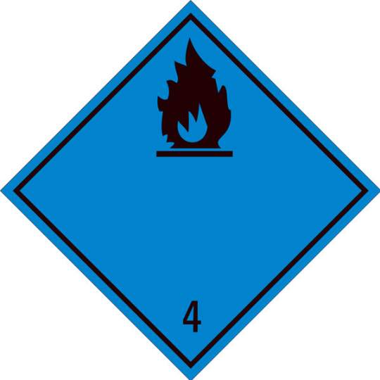 Eticheta ADR clasa 4.3n aluminiu Transport substante care degaja gaze inflamabile la contact cu apa (300x300mm) Eticheta ADR clasa 4.3n aluminiu Transport substante care degaja gaze inflamabile la contact cu apa (300x300mm)