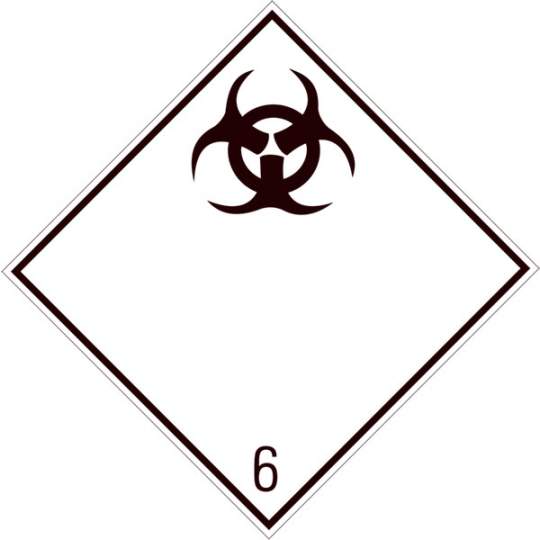 Eticheta ADR clasa 6.2 aluminiu Pericol Transport substante infectioase (300x300mm)