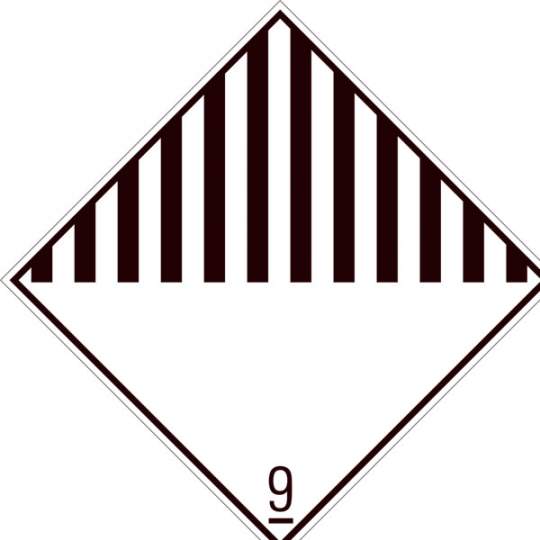 Eticheta ADR clasa 9 aluminiu Transport substante obiecte periculoase diverse (300x300mm)