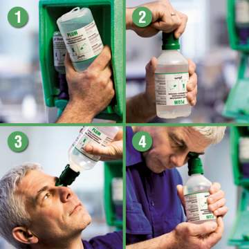 Solutie sterila spalarea ochilor contaminati cu impuritati fizice NaCl 0.9% (flacon 500ml)