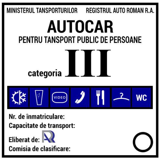 Placa clasificare autocar fixa, din aluminiu Placa clasificare autocar fixa, din aluminiu