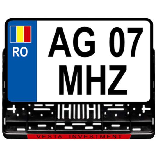Suport numere inmatriculare auto de teren cu elementi de blocare detasabili