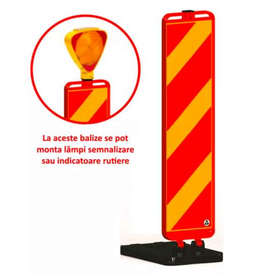 Baliza directionala flexibila 120cm pentru lucrari cu soclu pentru semne, lampi