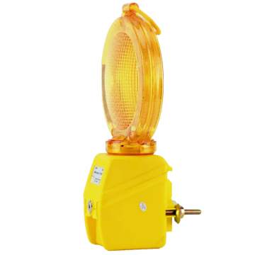 Lampa semnalizare lucrari drumuri, lumina galben intermitent + baterie 6V si sistem antifurt (1 bucata)