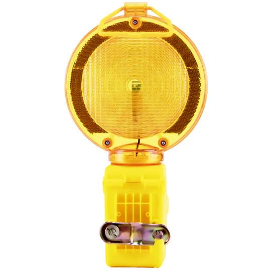 Lampa semnalizare lucrari drumuri, lumina galben intermitent + baterie 6V si sistem antifurt (1 bucata)