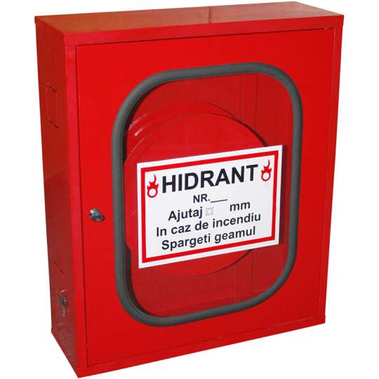 Cutie hidrant interior neechipata, geam si cheder, suport rola, yala, 650x540x200