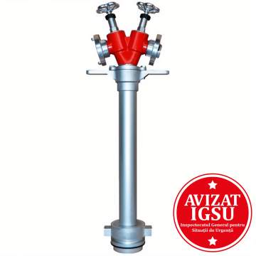 Hidrant portativ avizat DN 100 iesiri 2xB, cu racorduri fixe - BODTECH
