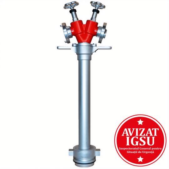 Hidrant portativ avizat DN 100 iesiri 2xB, cu racorduri fixe - BODTECH