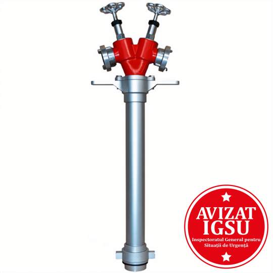 Hidrant portativ avizat DN 80 iesiri 2xC, cu racorduri fixe - BODTECH