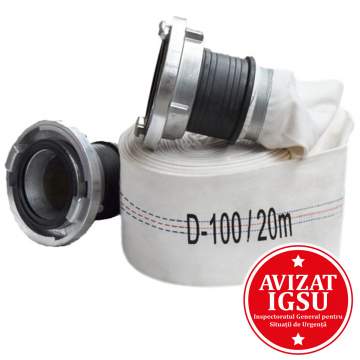 Furtun pompier tip A presiune 12bar, racorduri 4 toli, avizat EN 14811 - Polonia (rola 20ml)