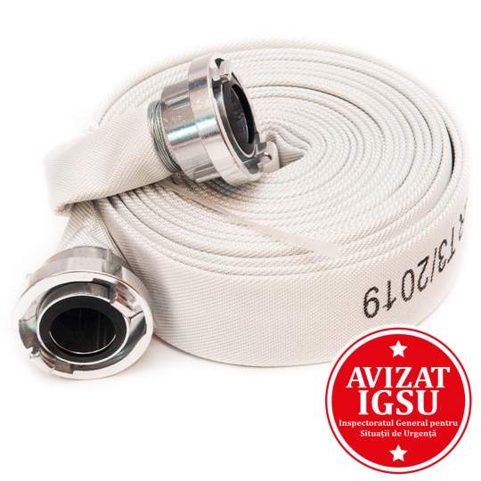 Furtun pompier tip B presiune 15bar, racorduri 3 toli, avizat EN 14811 - CNBOP China (rola 20ml)