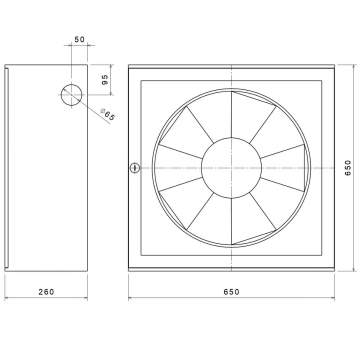 Cutie hidrant interior echipata complet, furtun 30m semirigid D-25 (1 tol), 650 x 650 x 260 mm
