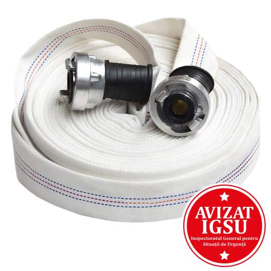 Furtun pompier tip C presiune 15bar, racorduri 2 toli, avizat EN 14811 - China (rola 20ml)