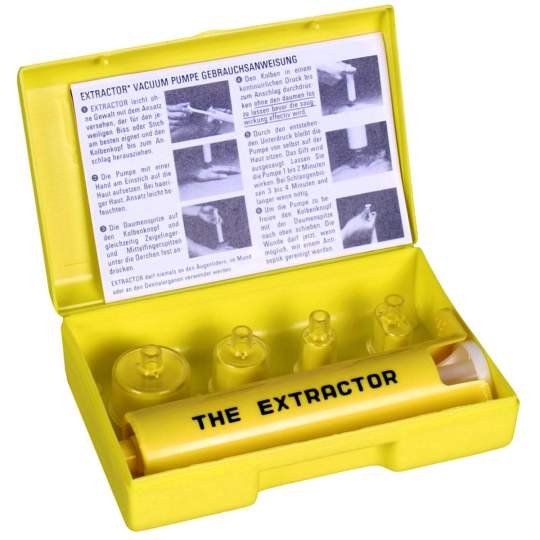 Extractor venin reptile si insecte, cu 4 supape dimensiuni diferite