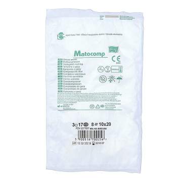 Comprese sterile tifon 10x20 cm, 3 comprese pe plic, 8 pliuri - Matocomp (1 plic)