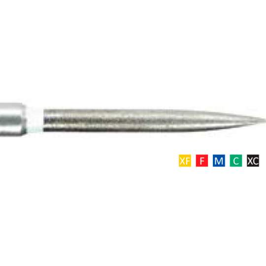Freze Diamantate Flame 250 F 012/014/016(1/10mm), XF, F, M, C, XC, lungime 24mm (10 bucati) Freze Diamantate Flame 250 F 012/014/016(1/10mm), XF, F, M, C, XC, lungime 24mm (10 bucati)