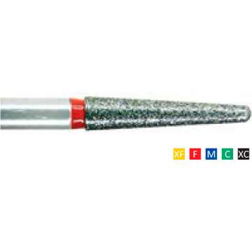 Freze Diamantate Round End Taper 198 F 016/017(1/10mm), XF, F, M, C, XC, lungime 22mm (10 bucati)