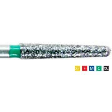 Freze Diamantate Round End Taper 199 F 012S/14/16/18(1/10mm), XF, F, M, C, XC, lungime 21mm (10 bucati)