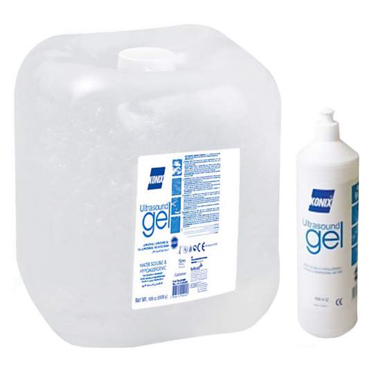 Gel ultrasunete ecografic transparent 5 litri + flacon gol 260ml de lucru - Konix (1 bucata)