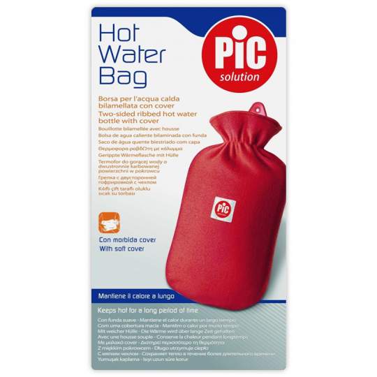 Plosca (perna) pentru apa calda din cauciuc cu husa de protectie 2l - PiC Solution (1 bucata)