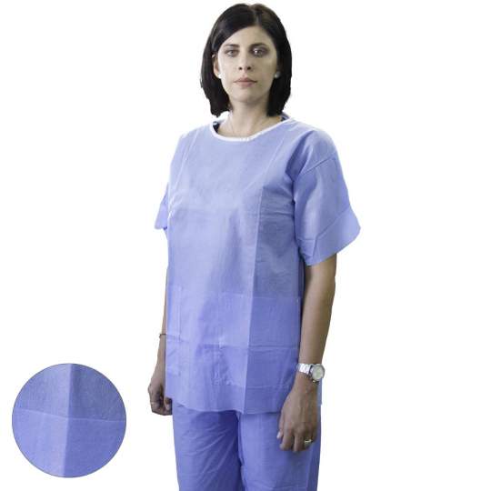 Costum medical filtru albastru, 2 piese - pantaloni si bluza (1 set)