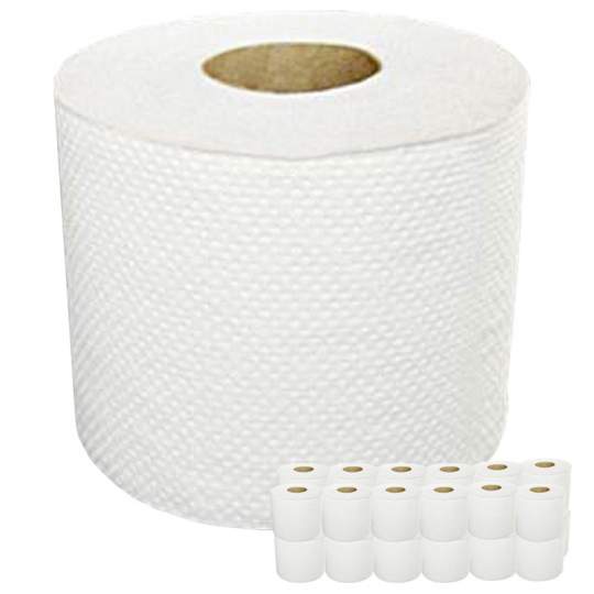 Hartie igienica, 2 straturi, gofrata, portionata, 9.5 cm latime, 12metri, 100% celuloza, alba (24 role/punga)