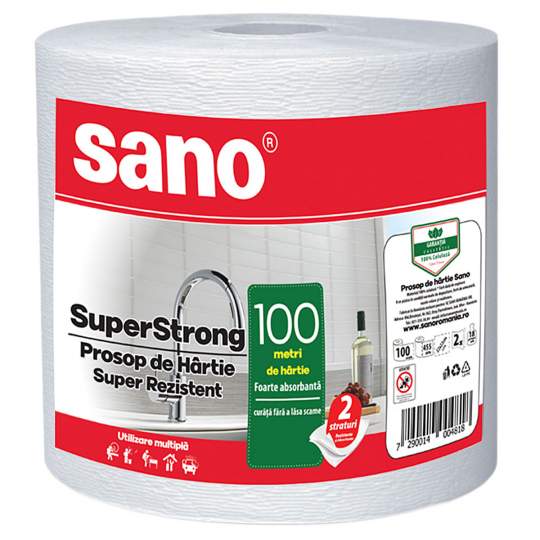 Prosop hartie monorola Sano SuperStrong 820g / 100m super rezistent (1 rola)