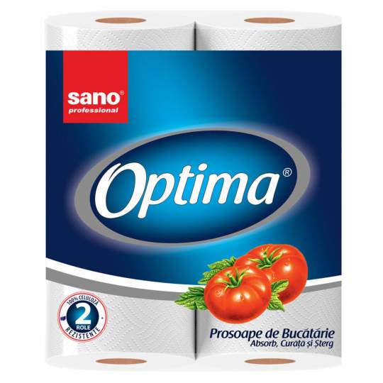 Prosop din hartie Sano Optima Soft White, 50 foi (2 role)
