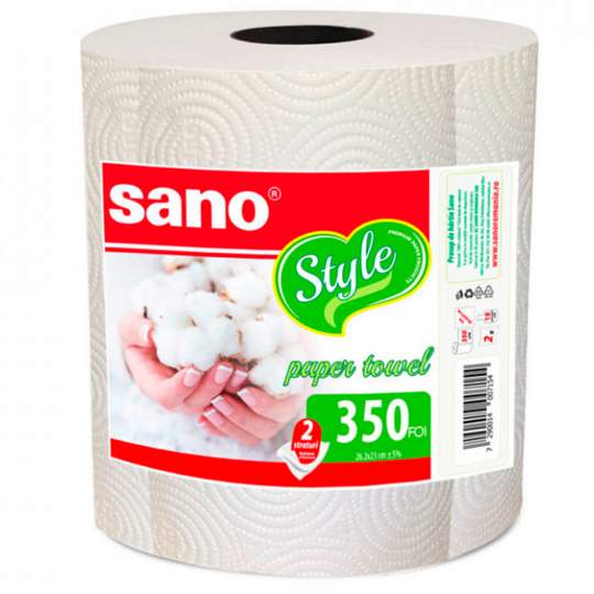 Prosop hartie rola bucatarie Sano Style 350 foi, 2 straturi