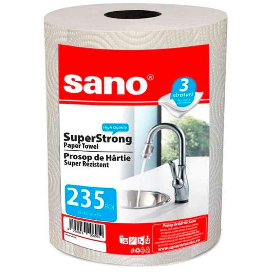 Prosop hartie rola bucatarie Sano Super Strong 235 foi, 3 straturi