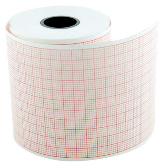 Hartie EKG (ECG) 60mm x 30m, pentru Cardioline, Aspel, caroiaj rosu (5 role)