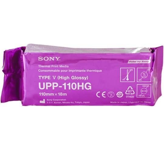 Hartie termica video printer HIGH GLOSSY ORIGINALA SONY, UPP 110 HG, 110mm x 18m (1 rola)