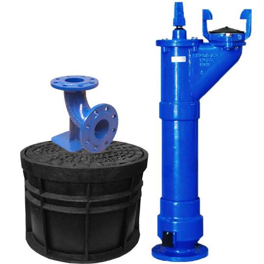 Hidrant subteran A.I=1,25m + cot picior + cutie protectie DN 100