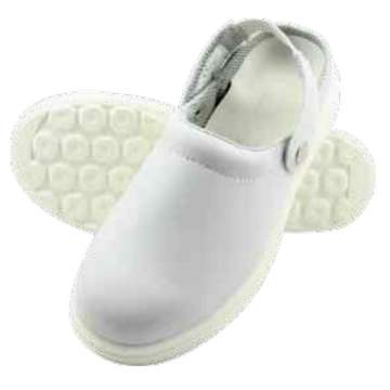 Saboti de protectie S1, bombeu metalic, talpa antiderapanta, fara sireturi, albi, CE mark, marimi 35-47 (1 pereche)